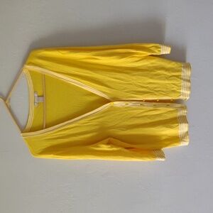 Banana Republic Yellow Sweater with White Stripes
